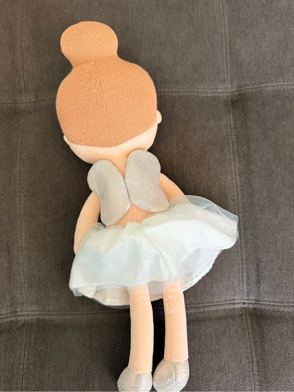 Plush Fairy Doll in Peach and Light Blue - Soft Tulle Skirt